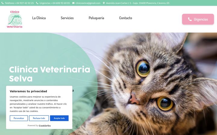 Screenshot of clinicaveterinariaselva.com