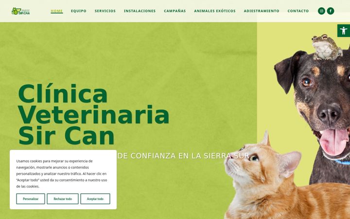 Captura de pantalla de clinicaveterinariasircan.es