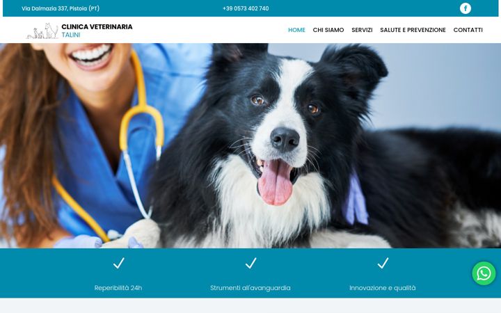 Captură de ecran a clinicaveterinariatalini.it