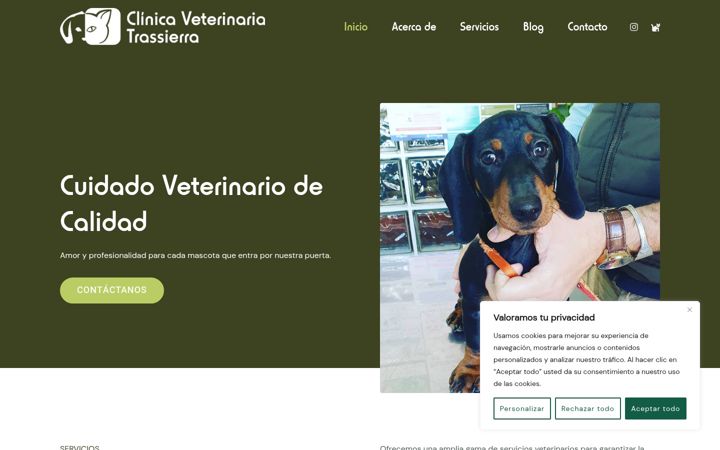 Screenshot of clinicaveterinariatrassierra.com