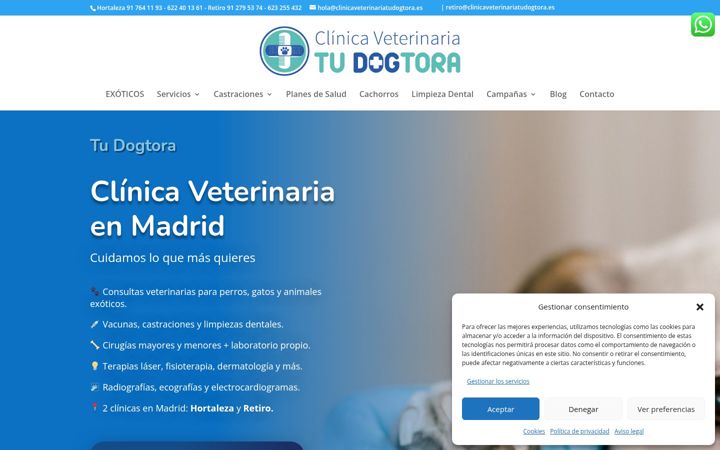 Screenshot of clinicaveterinariatudogtora.es