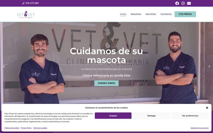 Captura de pantalla de clinicaveterinariavetvet.es