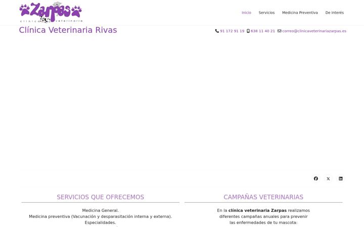 Screenshot of clinicaveterinariazarpas.es