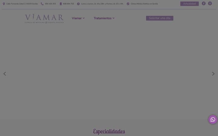 Screenshot of clinicaviamar.com