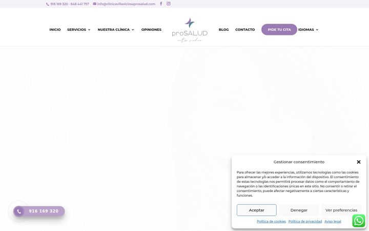 Screenshot of clinicavillaviciosaprosalud.com