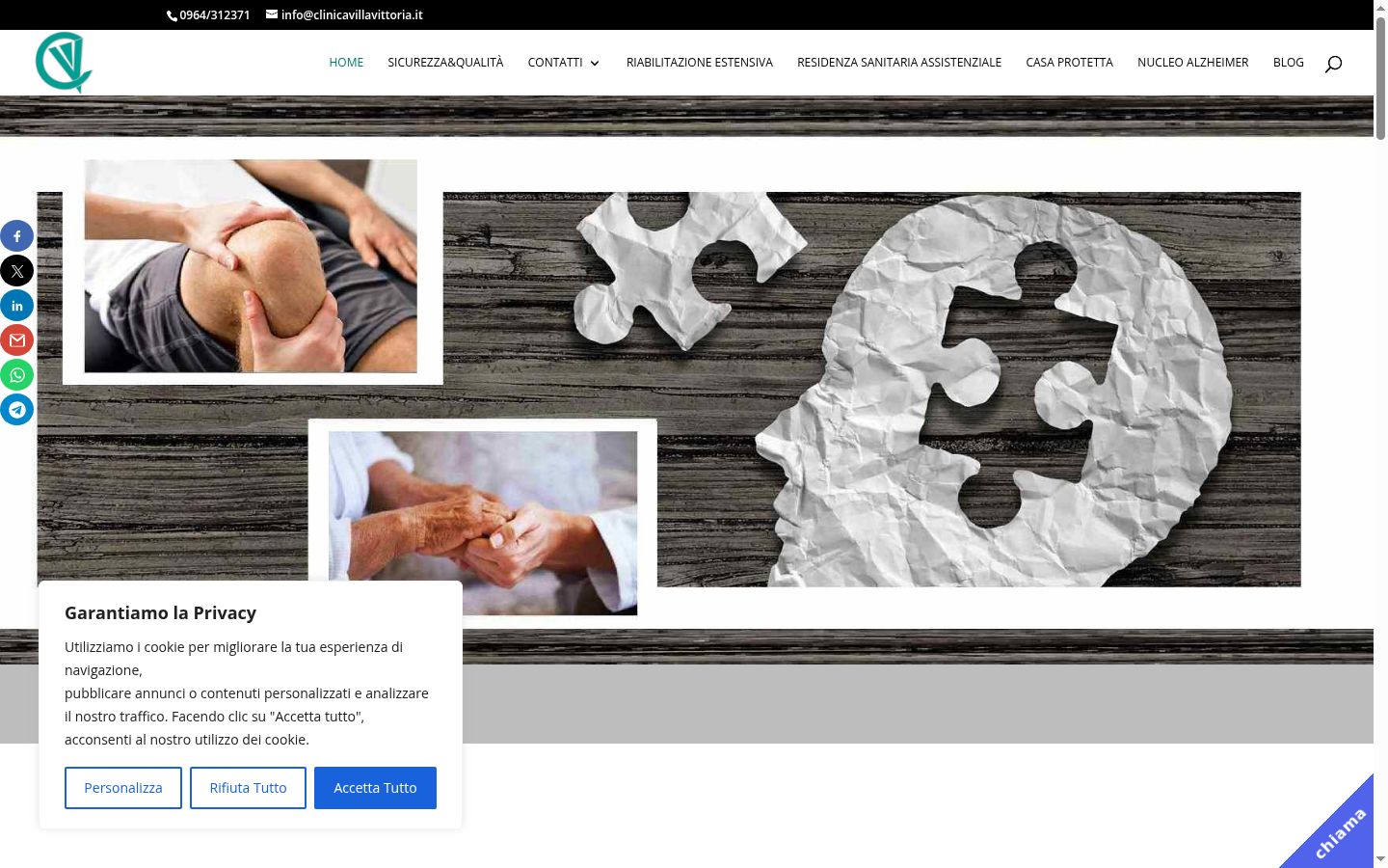 Screenshot del banner di consenso mostrato prima di qualsiasi interazione