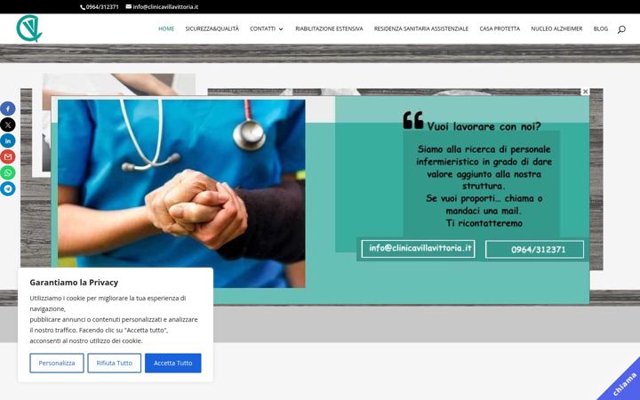 Screenshot of clinicavillavittoria.it