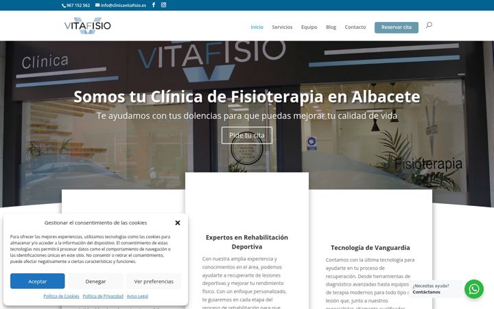 Captura de ecrã de clinicavitafisio.es