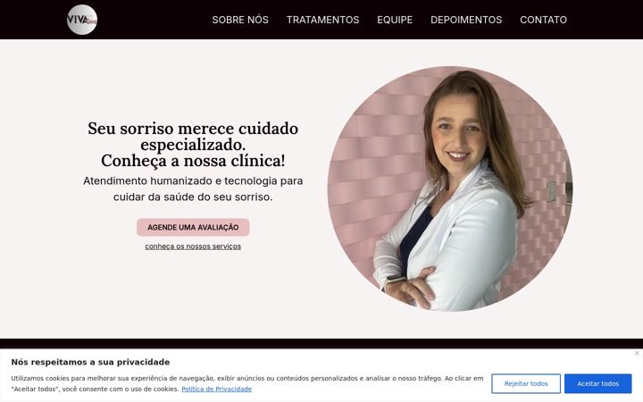 Screenshot of clinicavivadent.com.br
