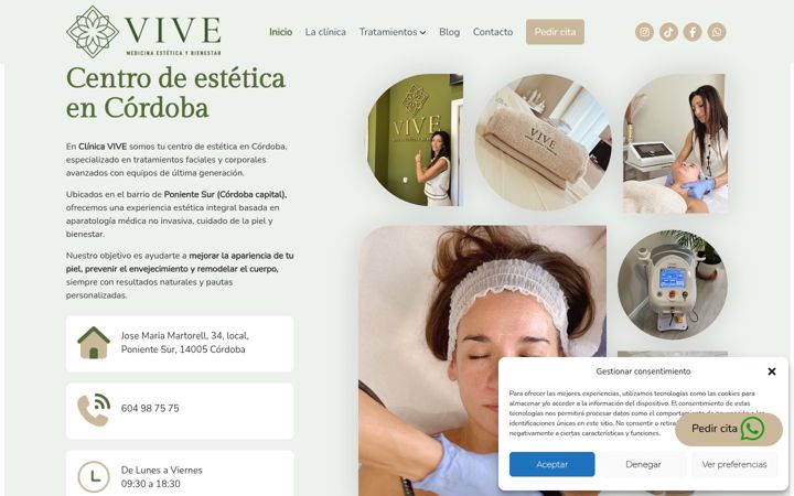 Captura de ecrã de clinicavive.es
