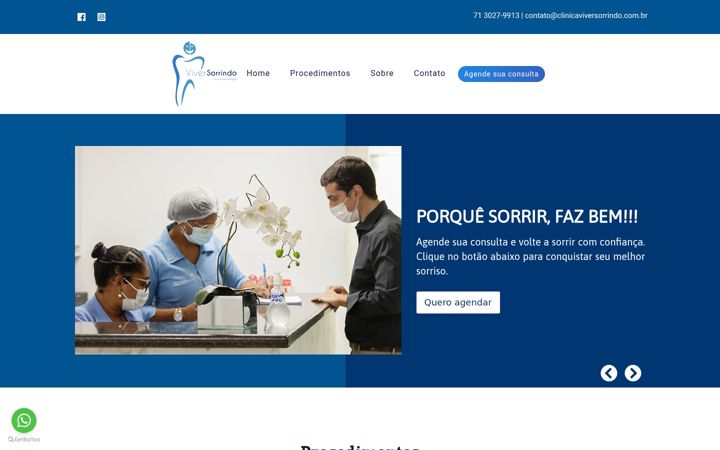 Screenshot of clinicaviversorrindo.com.br