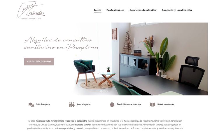 Screenshot of clinicazaindu-pamplona.com