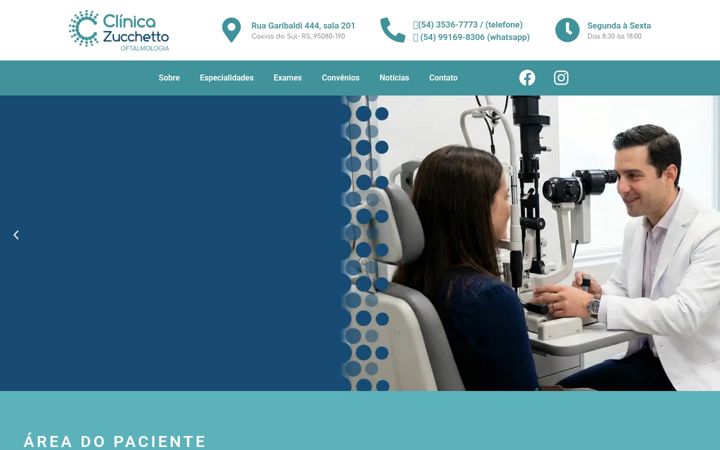Screenshot of clinicazucchetto.com.br