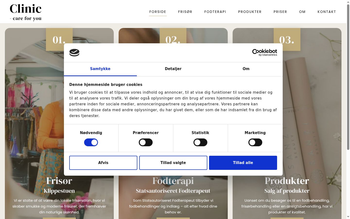 Screenshot del banner di consenso mostrato prima di qualsiasi interazione