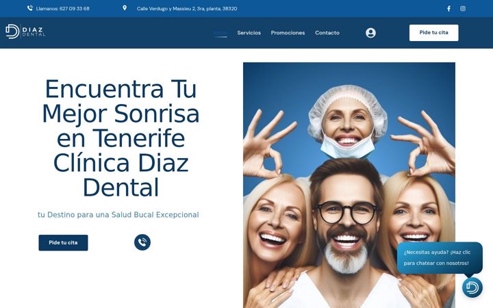 Captura de ecrã de clinicdiazdental.es