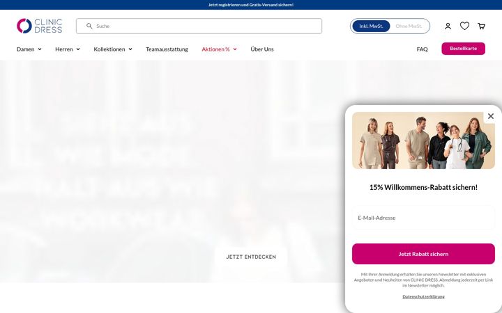 Screenshot of clinicdress.at