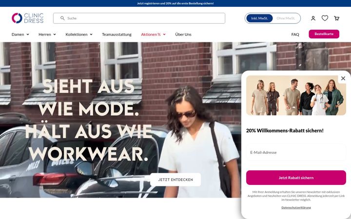 Zrzut ekranu clinicdress.de