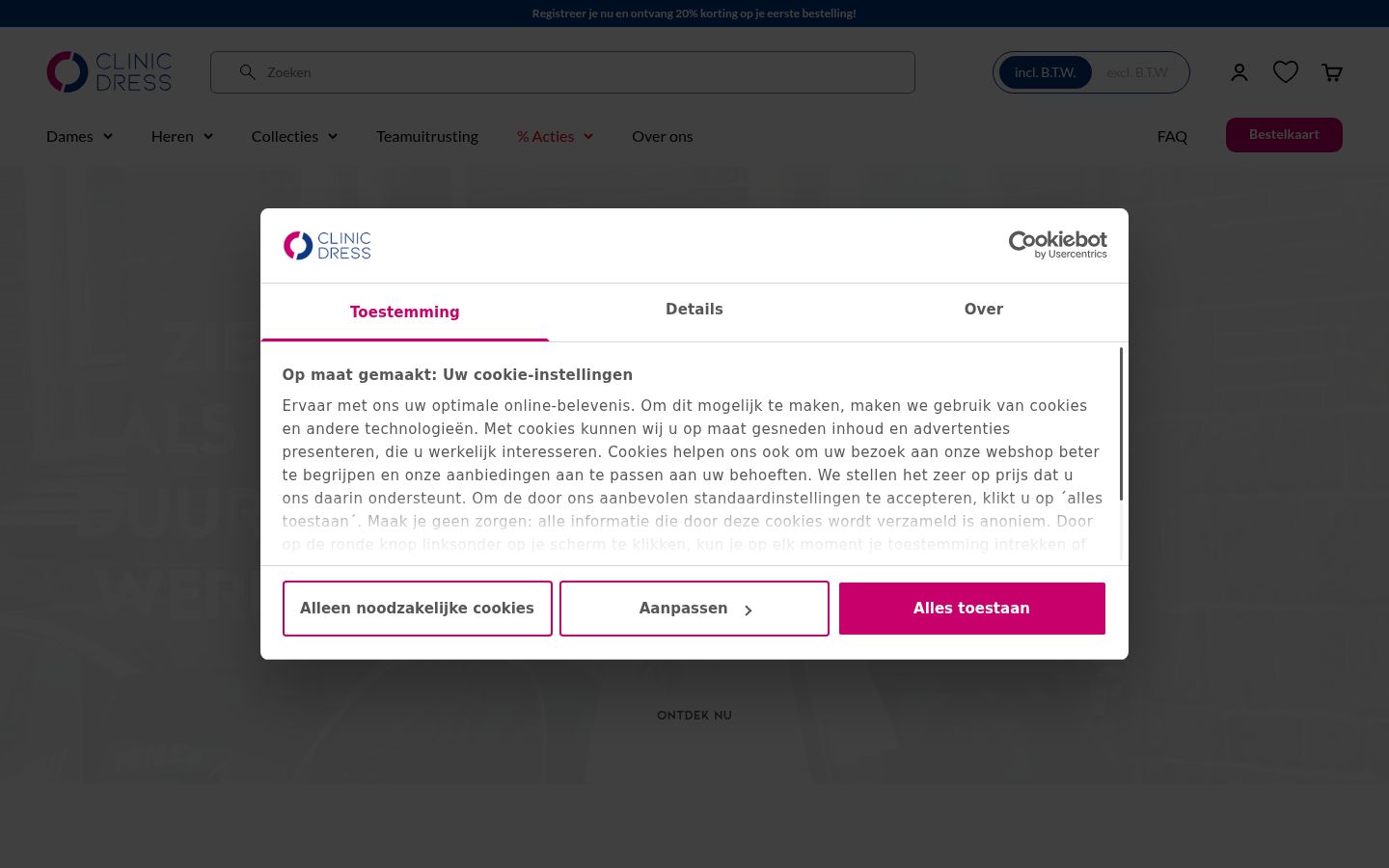 Snímek obrazovky baneru souhlasu zobrazeného před jakoukoli interakcí