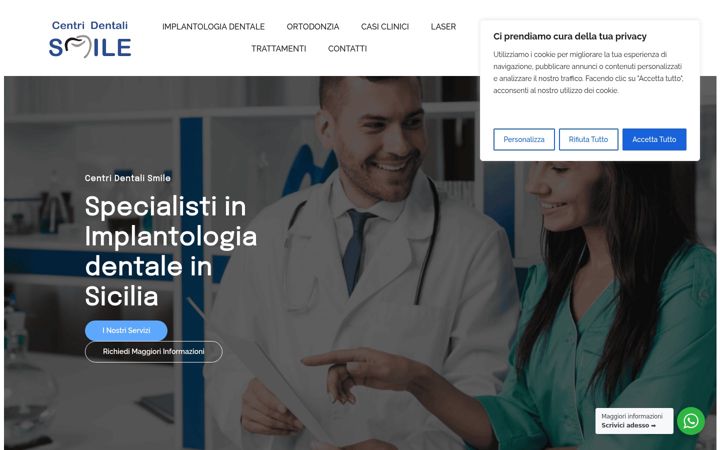 Screenshot of clinichedentalismile.it