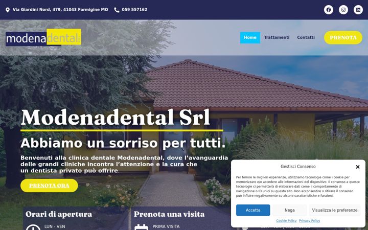 Screenshot of clinichemodenadental.it
