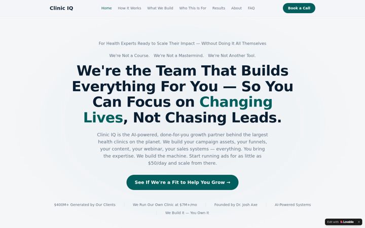 Screenshot of cliniciq.com