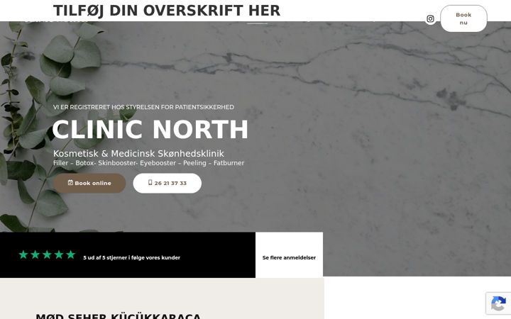 Skjámynd af clinicnorth.dk