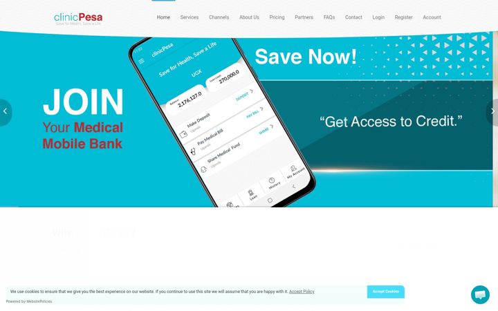 Screenshot of clinicpesa.com