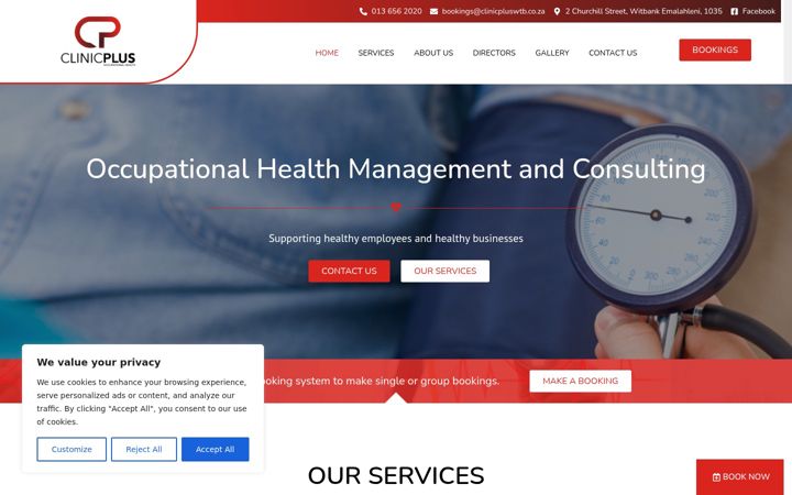 Screenshot του clinicpluswtb.co.za