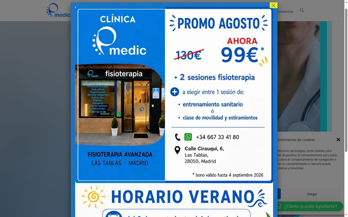 Captura de ecrã do banner de consentimento apresentado antes de qualquer interação