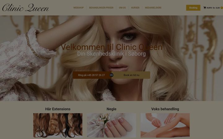 Screenshot of clinicqueen.dk