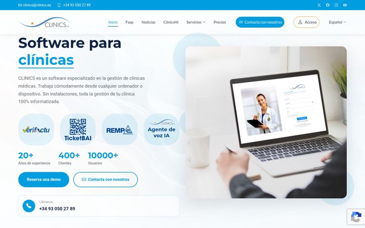 Captura de pantalla de clinics.es