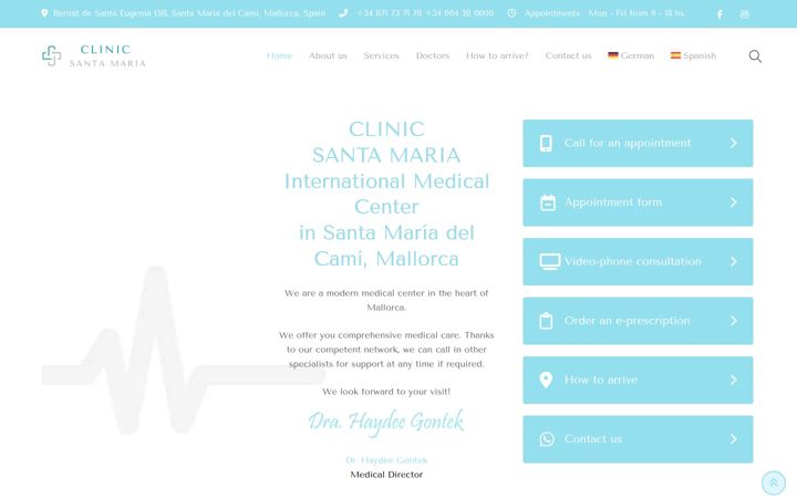 Screenshot of clinicsantamaria.com