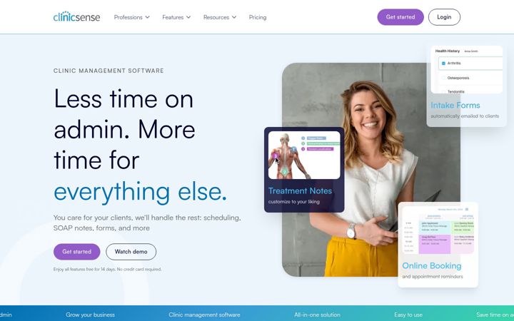 Screenshot of clinicsense.com