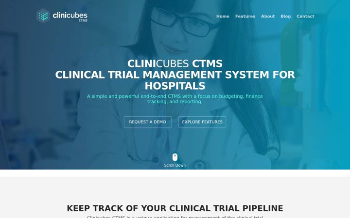 Screenshot of clinicubes.com