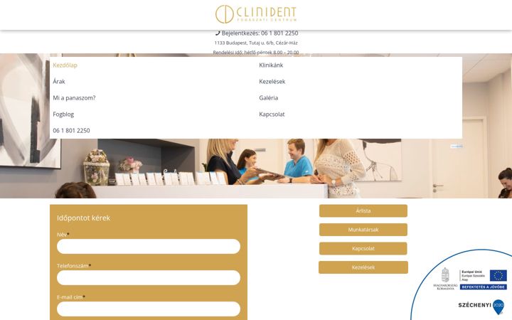 Screenshot του clinident.hu