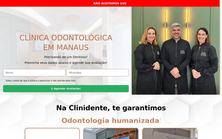 Screenshot of clinidenteclinica.com.br