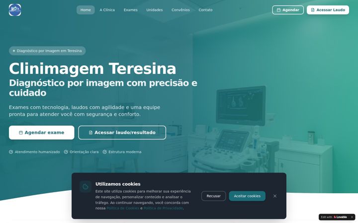 Screenshot of clinimagemteresina.com.br