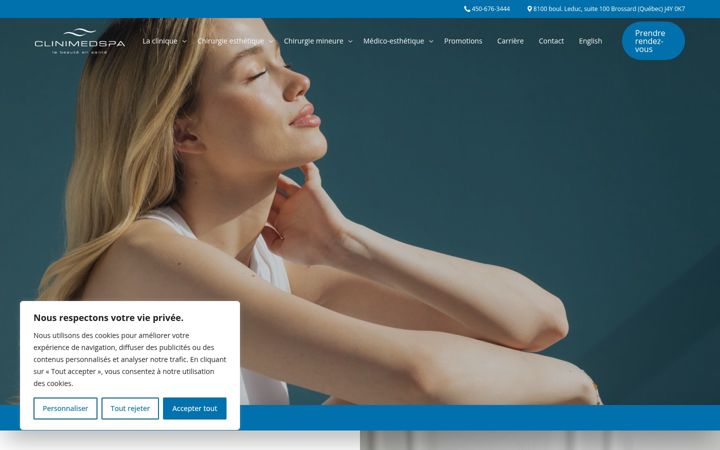 Skärmbild av clinimedspa.ca