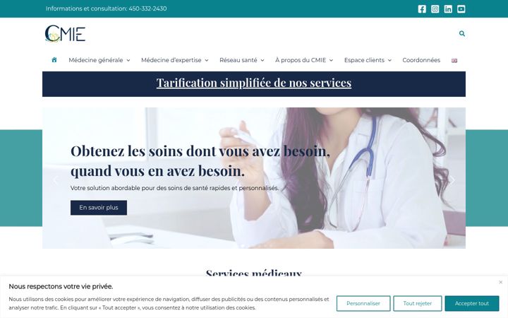 Screenshot of clinique-cmie.com