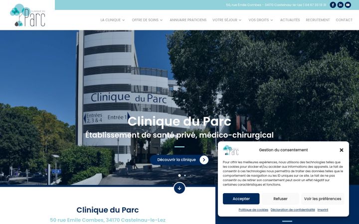 Screenshot di clinique-du-parc.net