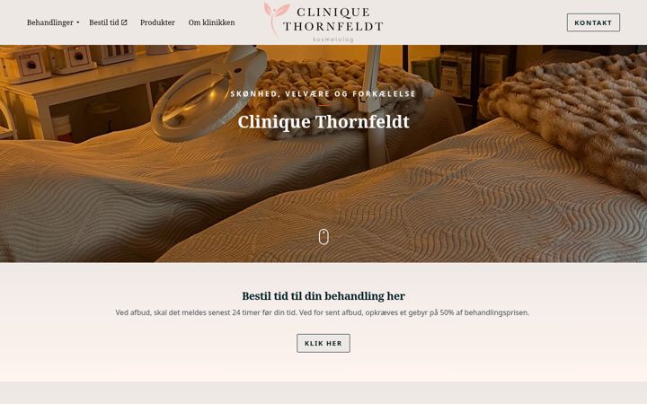 Screenshot of clinique-thornfeldt.dk