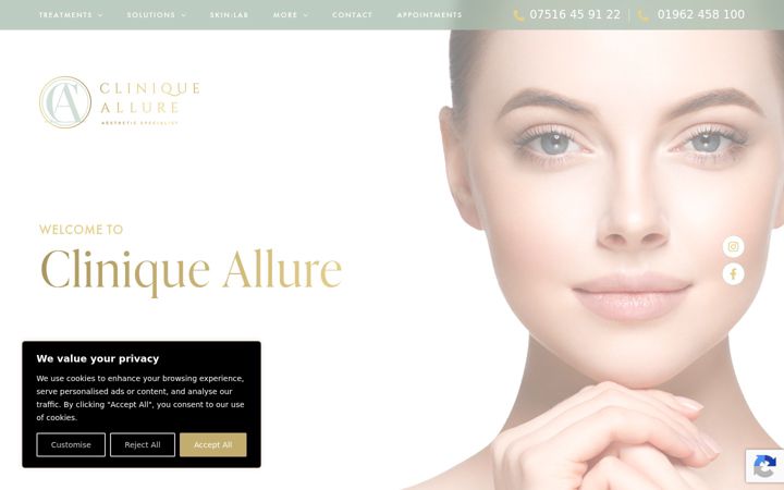 Screenshot of cliniqueallure.com