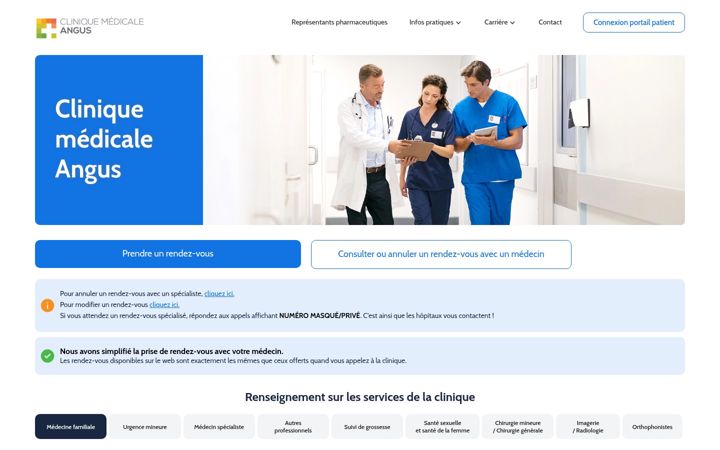 Screenshot of cliniqueangus.com