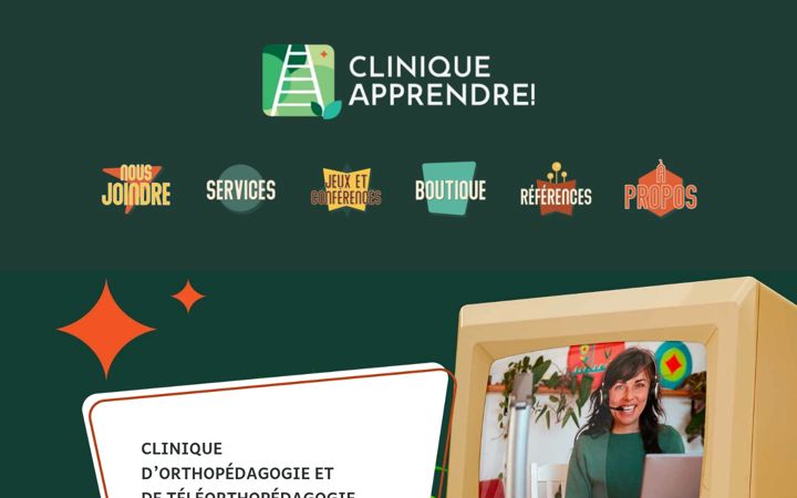 Skärmbild av cliniqueapprendre.ca