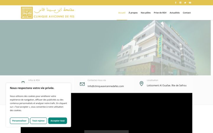 Screenshot of cliniqueavicennedefes.com