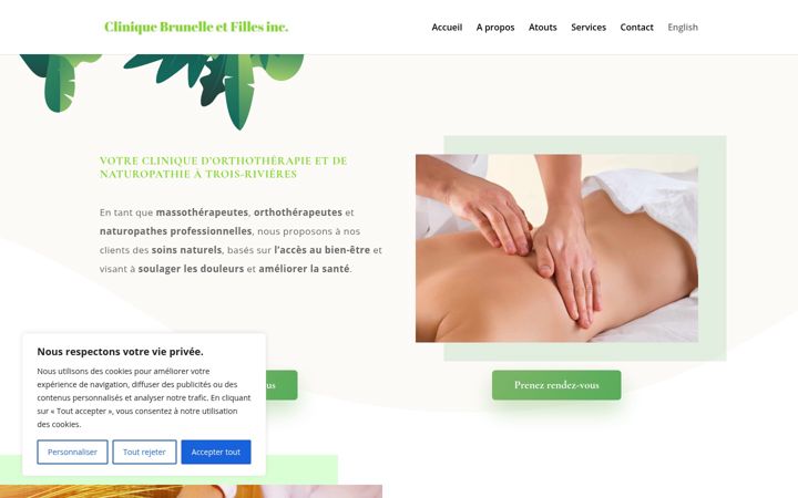 Screenshot of cliniquebrunelle.com
