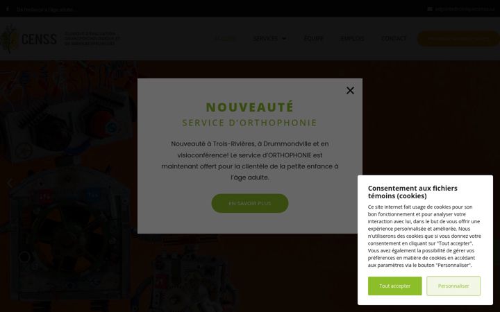 Captura de ecrã de cliniquecenss.ca