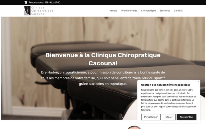 Screenshot of cliniquechirocacouna.com