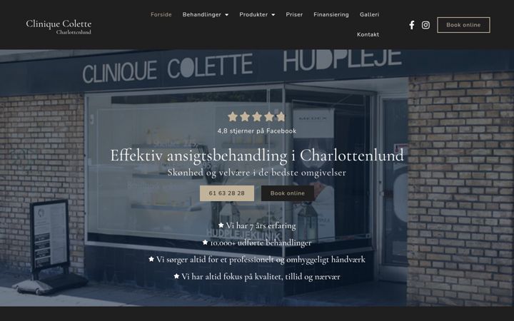 Screenshot of cliniquecolette.dk