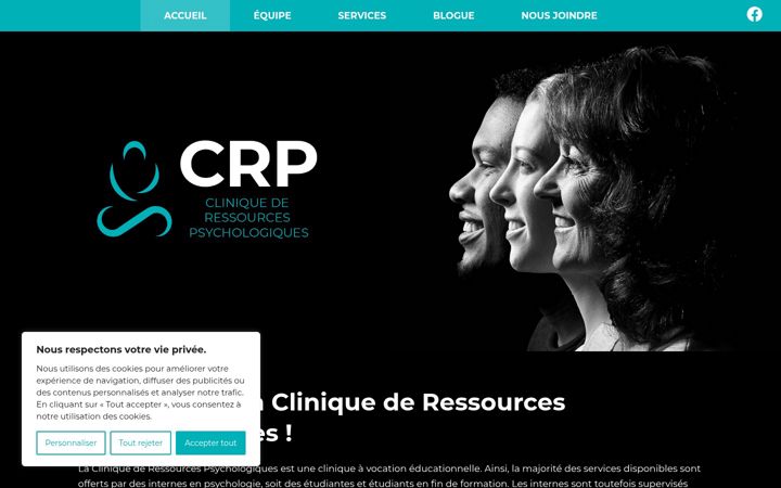 Captura de ecrã de cliniquecrp.ca